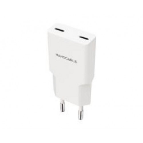 Cargador Nanocable 2xUSB-C PD 30W Blanco