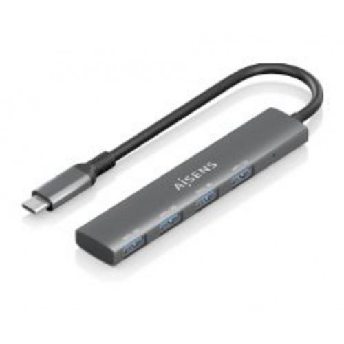 Hub Aisens USB-C/M a 4xUSB-A/H 15cm Gris