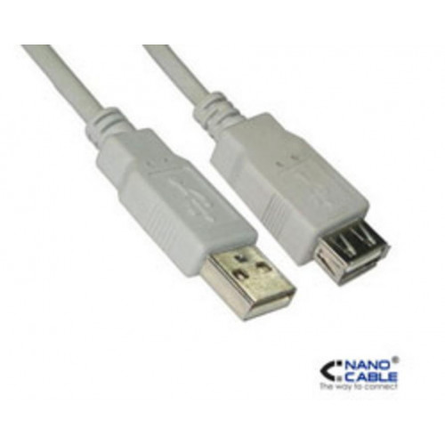 Nanocable USB-A/M a USB-A/H 3m Beige