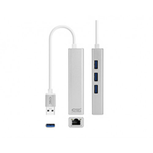 Nanocable 3xUSB 3.0 a RJ45 15cm Plata