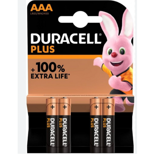 Pilas Alcalina Duracell Plus AAA, 4...