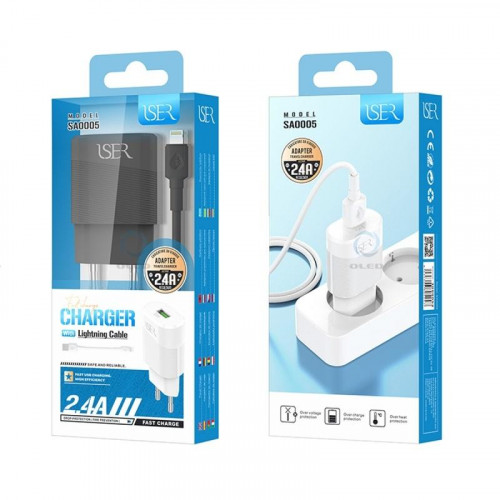 Cargador 1USB + Cable USB a Lightning...