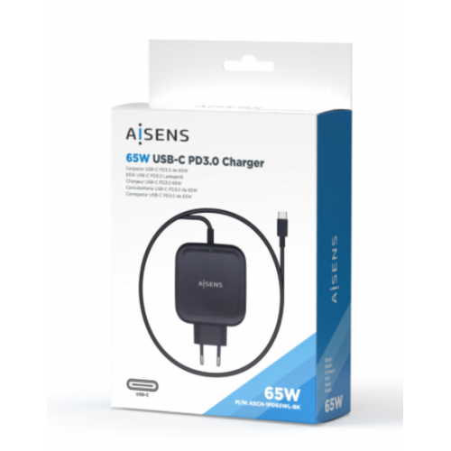 Cargador Aisens 65W USB-C PD3.0 con...