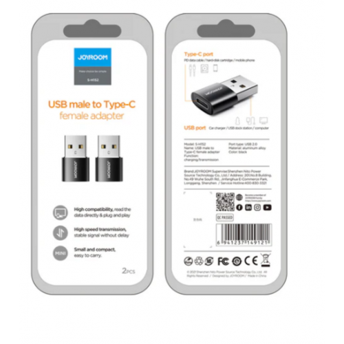 Adaptador Joyroom USB Macho a Type-C...