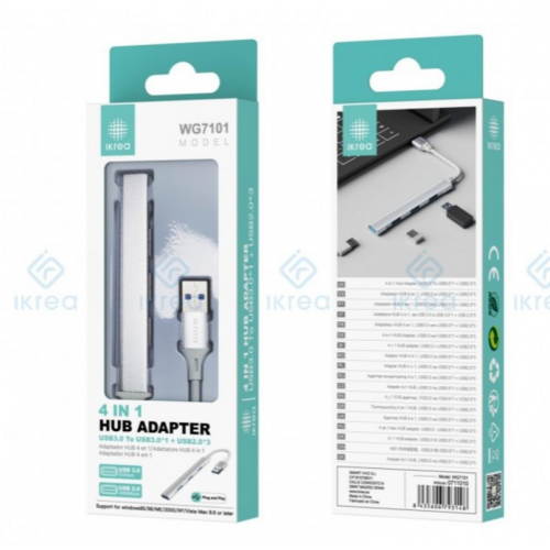 Adaptador Hub Ikrea WG7101 4 en 1: 1x...