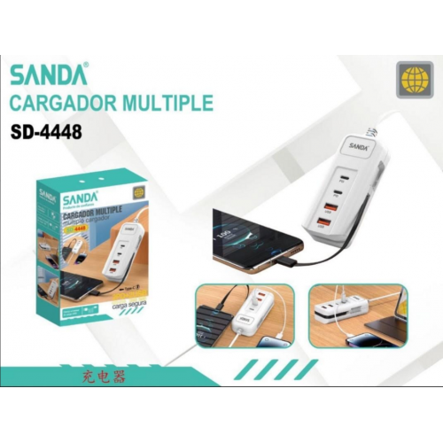 Cargador Múltiple Sanda Type-C...