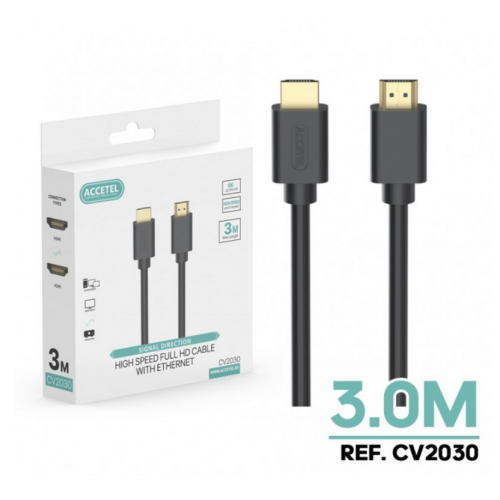 Cable Accetel HDMI-HDMI 4K PVC 3m CV2030