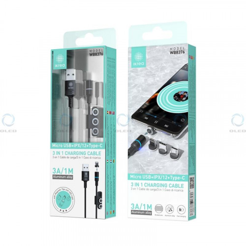 Cable Imán IKREA 3 en 1 Micro USB,...