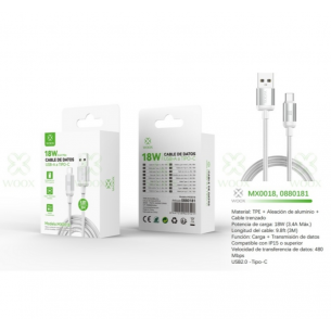 Cable de Datos Woox USB-A a...