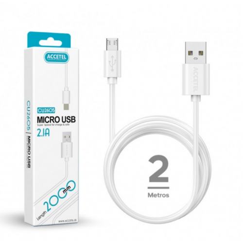Cable de Datos Accetel 2.1A Micro USB...