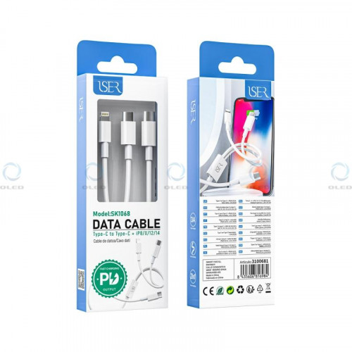 Cable Iser PD 2 en 1 Tipo-C a...