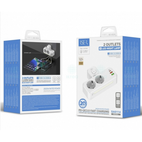 Regleta ISER Múltiple con 2 Enchufes...