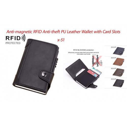 Tarjetero Piel + Aluminio RFID X51...