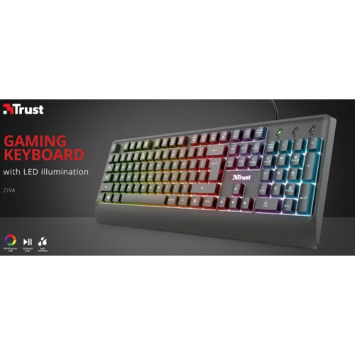 Teclado Gaming Trust Ziva USB LED...