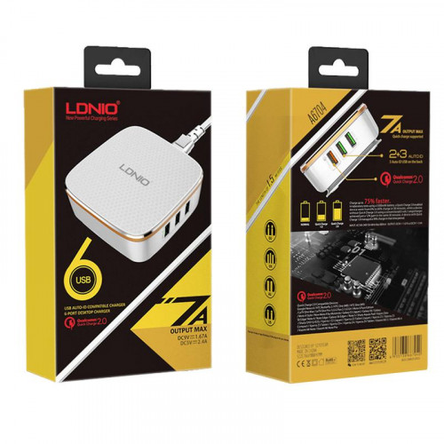 Cargador Ldnio 6 Puertos USB Carga...