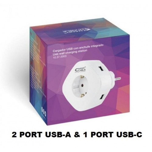 Cargador USB con Enchufe Integrado...