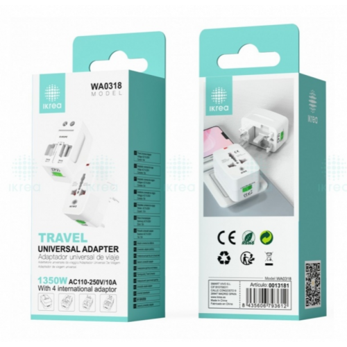 Adaptador Ikrea 4 en 1 Universal 10A...