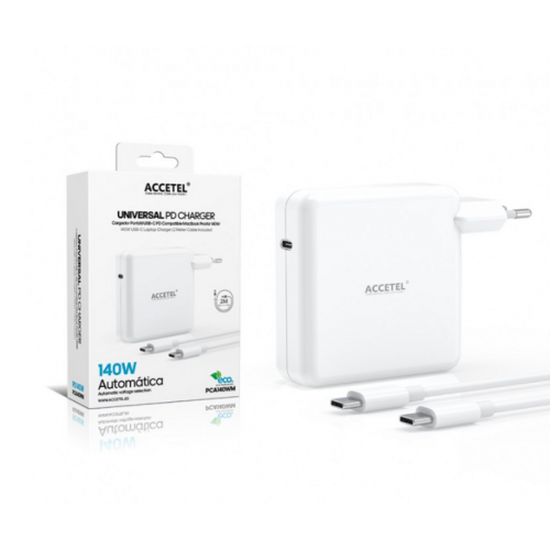 Cargador Portátil ACCETEL 2m USB-C PD...