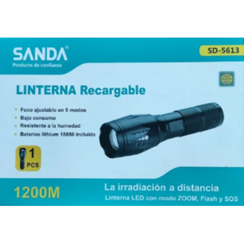 Linterna Sanda Recargable de 1200...