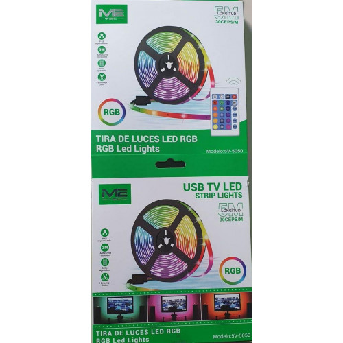 Tira de LED RGB 5M USB con Mando