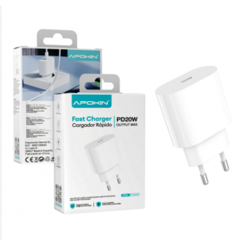 Cargador Rápido Apokin USB-A 20W con...