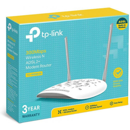 Router TP-Link ADSL2+ N300Mbps de 4...
