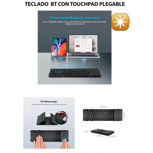 Teclado Plegable con Touchpad y...