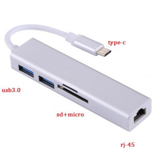 Hub USB-C 5 en 1 con 2...
