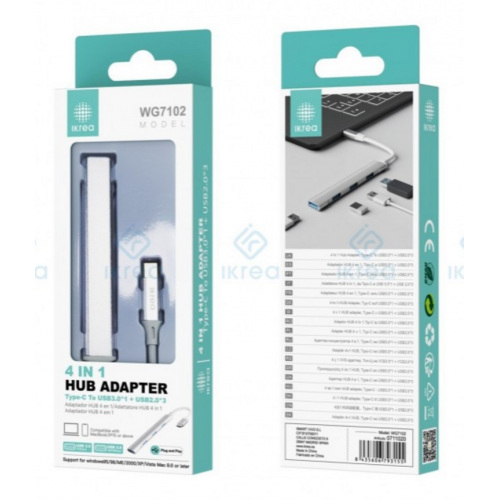 Adaptador Ikrea Hub 4 en 1 Tipo-C a...