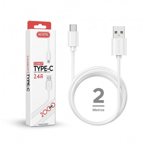 Cable de Datos Accetel USB-C 2.4A...