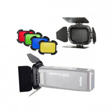 Godox BD-07 Juego de geles, 4 filtros de gel de color y aletas para flash Godox AD200