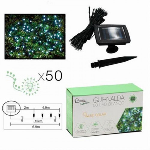 Guirnalda Solar de 50 LED Blancos -...