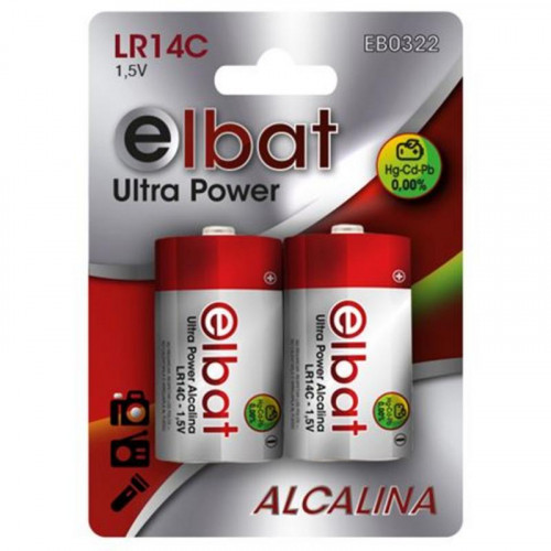 Pack de 2 Pilas Alcalinas LR14C Elbat...