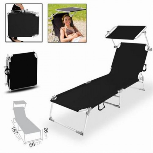 Tumbona de Playa Plegable con Parasol...