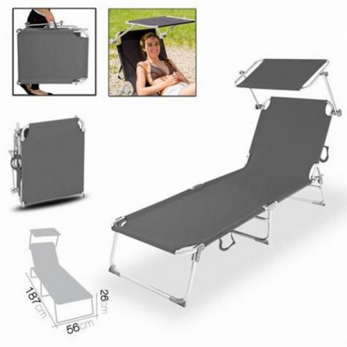 Tumbona de Playa Plegable con Parasol...