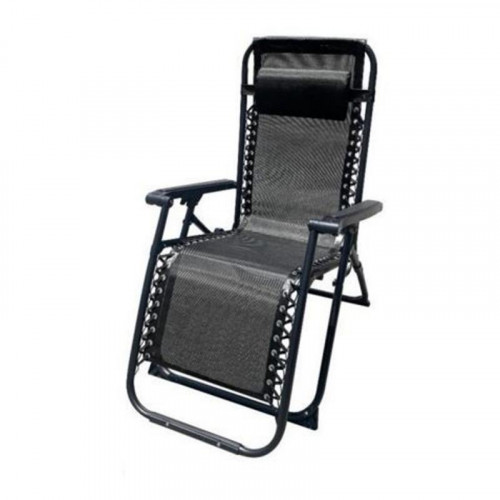 Tumbona Plegable de Acero Negra con...