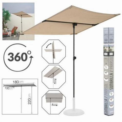 Sombrilla Rectangular Beige 180x130cm...