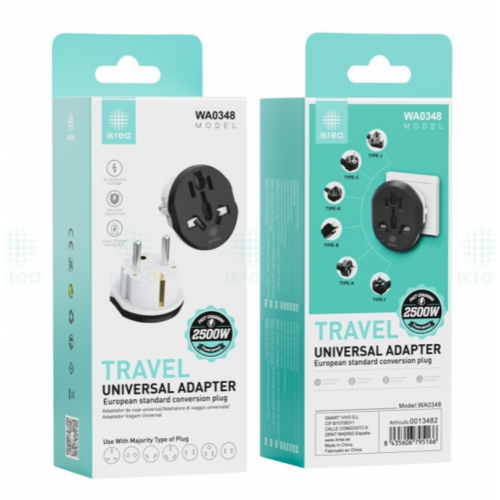Adaptador de Viaje Universal Ikrea...