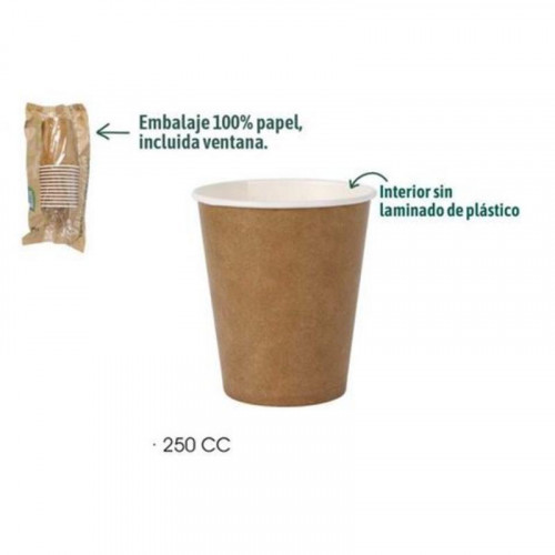 Set de 12 Vasos de Cartón Kraft Algon...