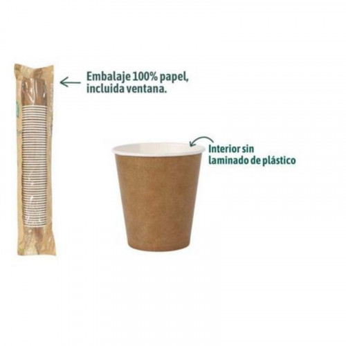 Set de 50 Vasos de Cartón Kraft Algon...