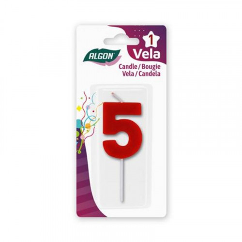 Vela Roja Número 5 Algon para...