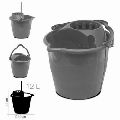 Cubo Redondo de 12 Litros Gris con...