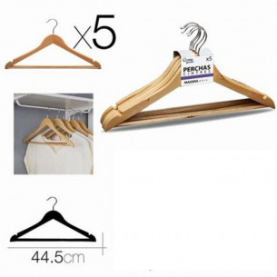 Set de 5 Perchas de Madera...