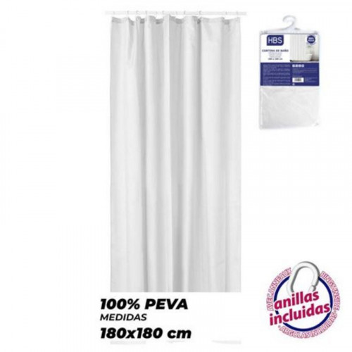 Cortina de Baño HBS Blanca 180x180 cm...