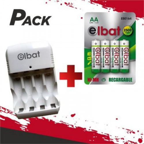 Cargador Elbat EB0404 con 4 Pilas...