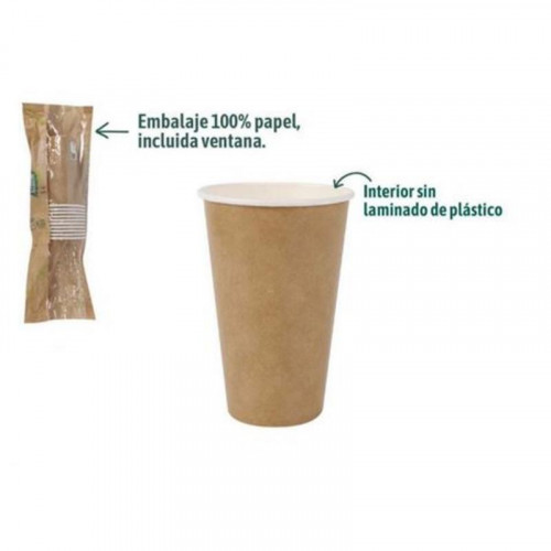 Set de 10 Vasos de Cartón Kraft Algon...