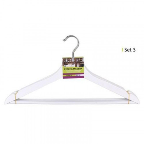 Set de 3 Perchas de Madera Blancas...