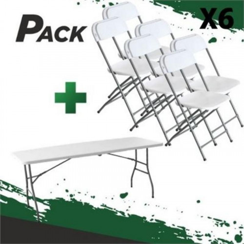 Conjunto Mesa y 6 Sillas Plegables de...