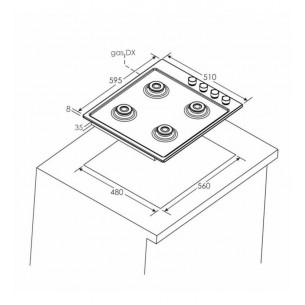 Placa de Gas Candy CHW6LBX... 2