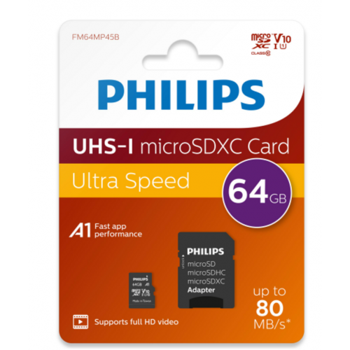Tarjeta Memoria Philips Micro SD 64GB...
